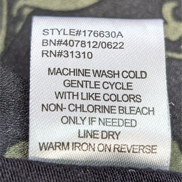 Fortune + Ivy Sz MEDIUM Black & Olive Green Floral Top 3/4 Sleeve Bohemian Tunic - Picture 6 of 13